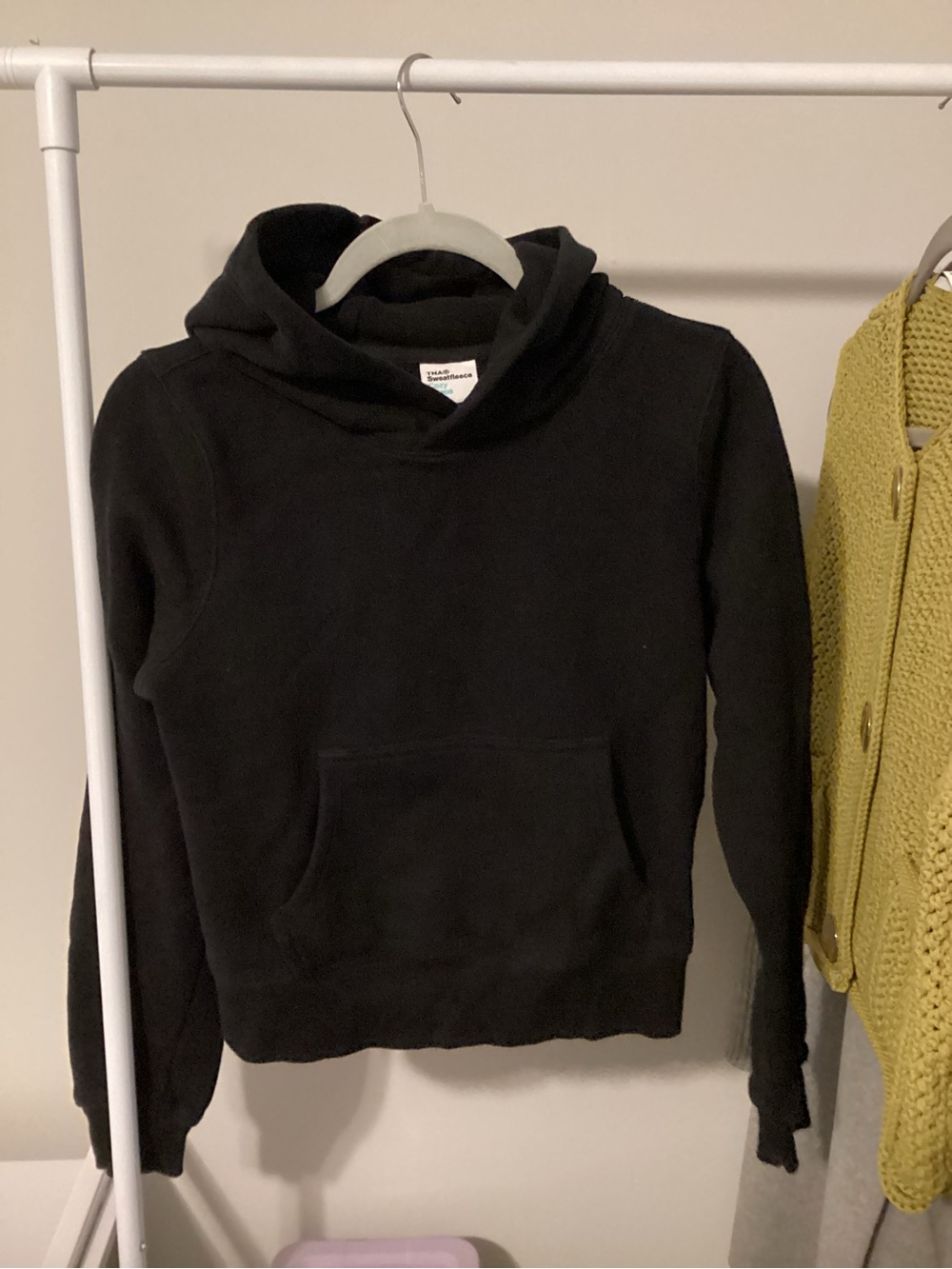 Aritzia TNA Black Cropped Hoodie Sweatshirt